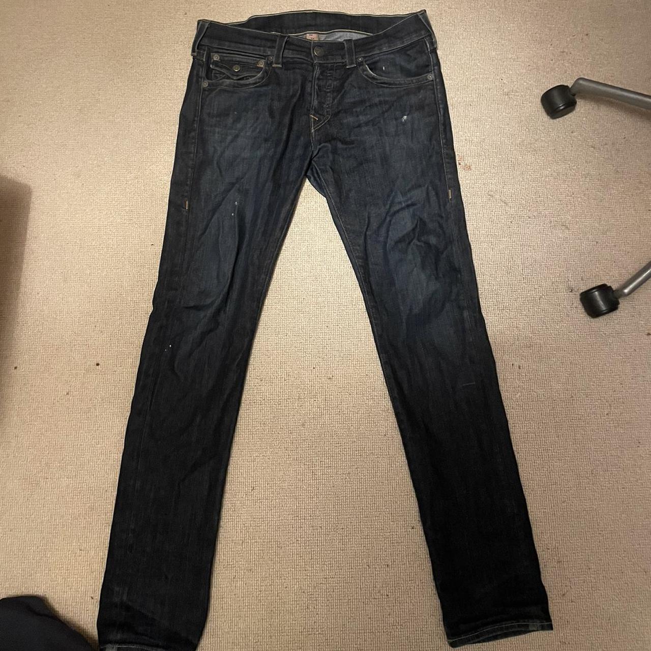 True Religion Men's Navy Jeans | Depop