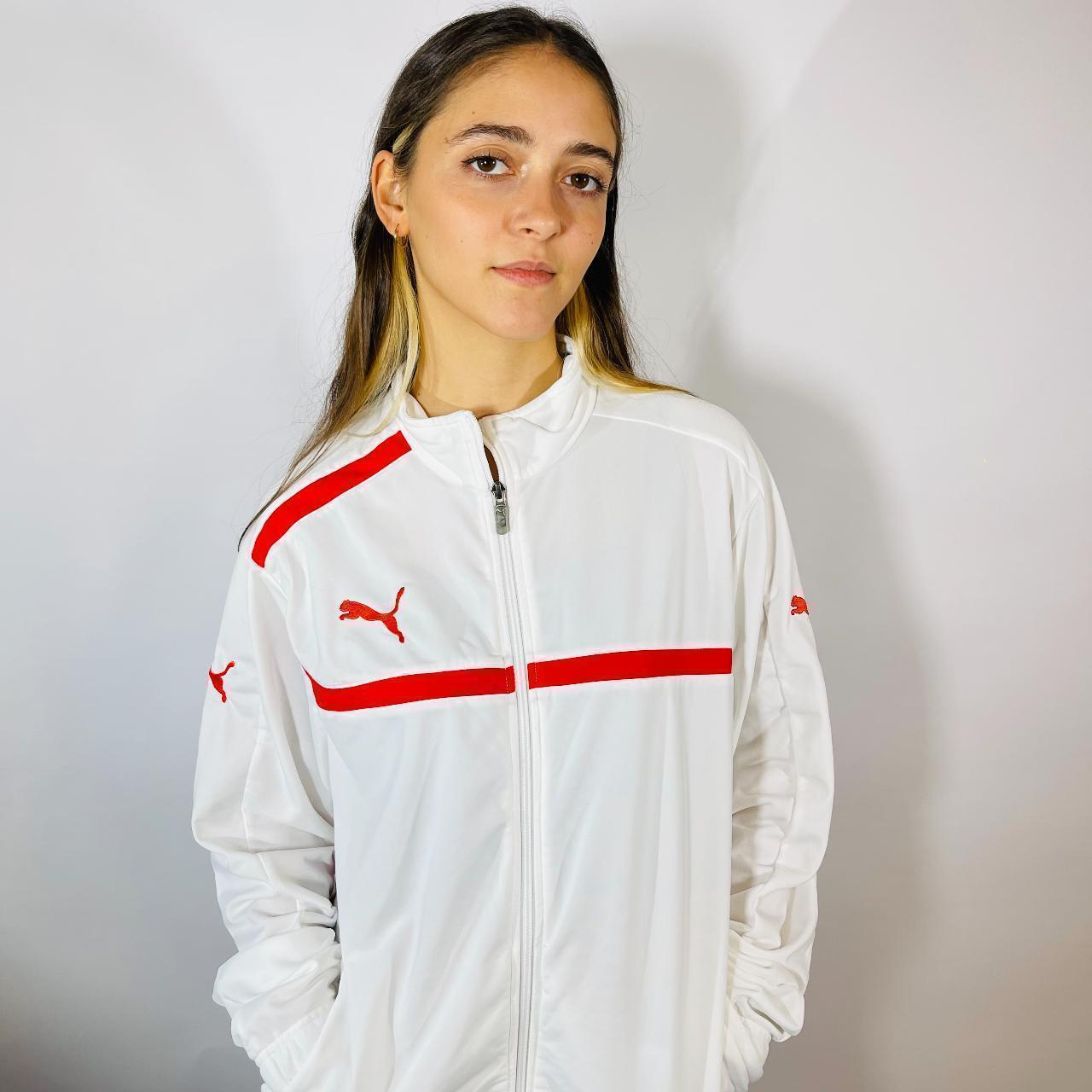 Vintage Size L Puma Full Zip Track Jacket in White. Depop