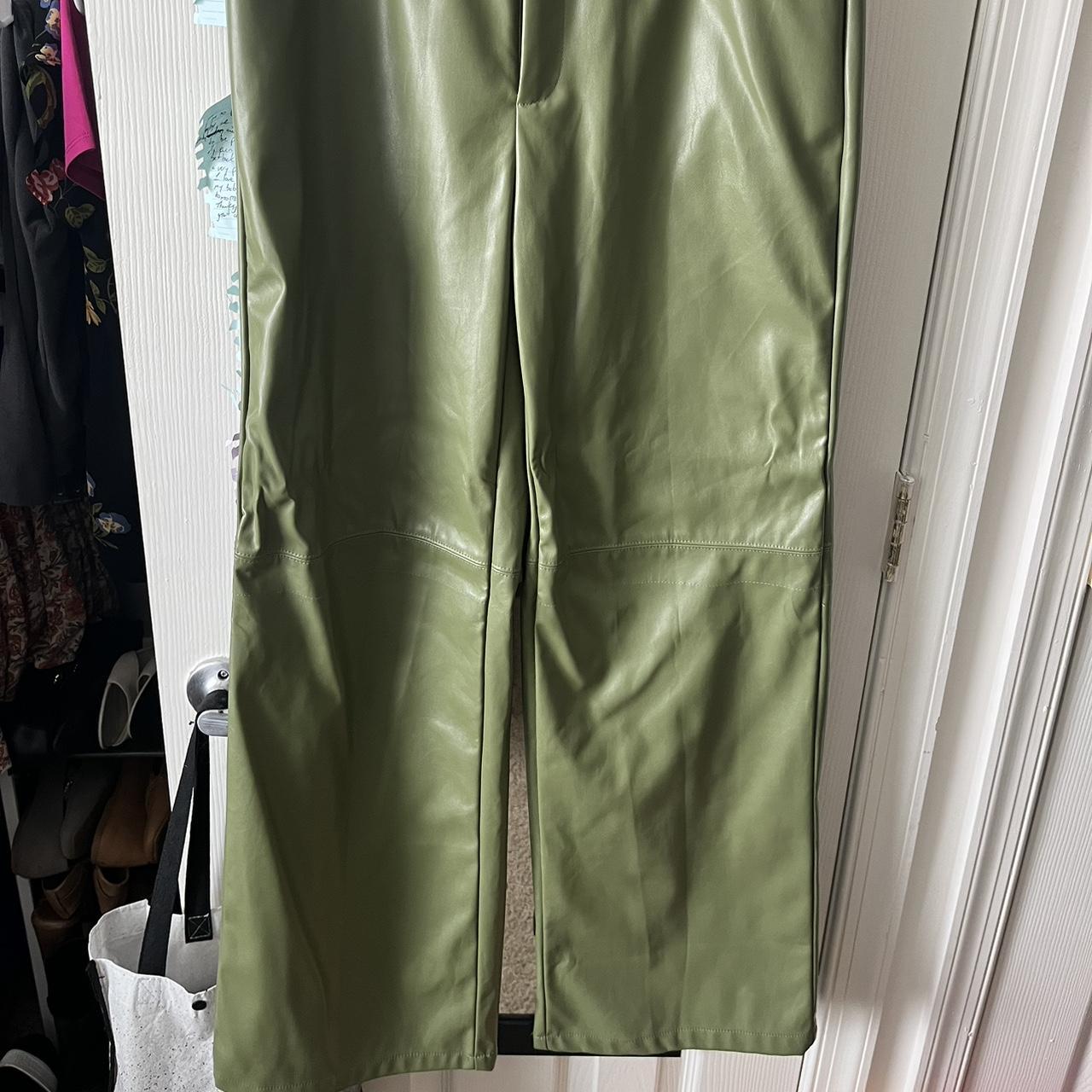 green leather pants 💚👖 #leather #green #leatherpants... - Depop