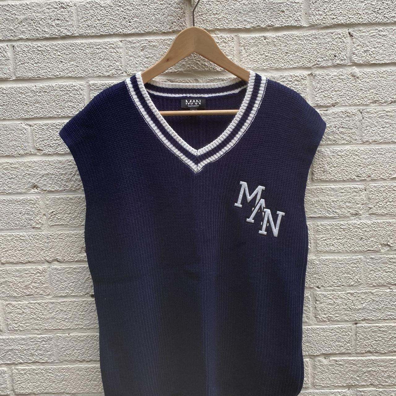 Boohoo Men's Navy Vest Depop