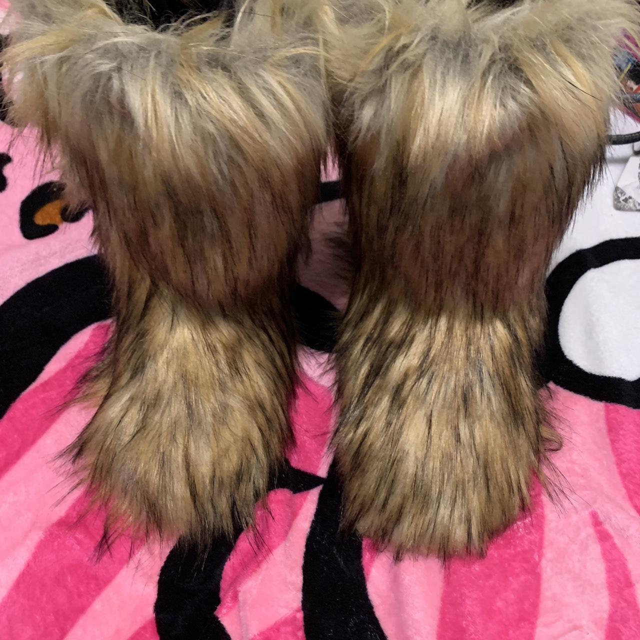 Y2K fur boots #furboots #y2kboots #y2kshoes... - Depop