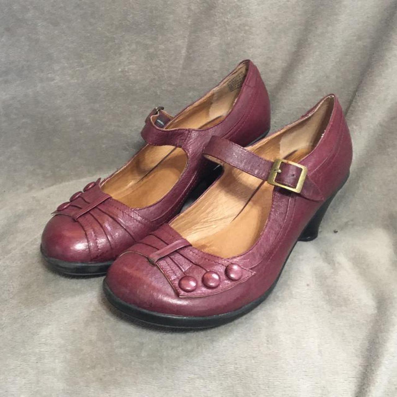 Womens Burgundy Leather Mary Janes Shoes, Women Mary Jane 