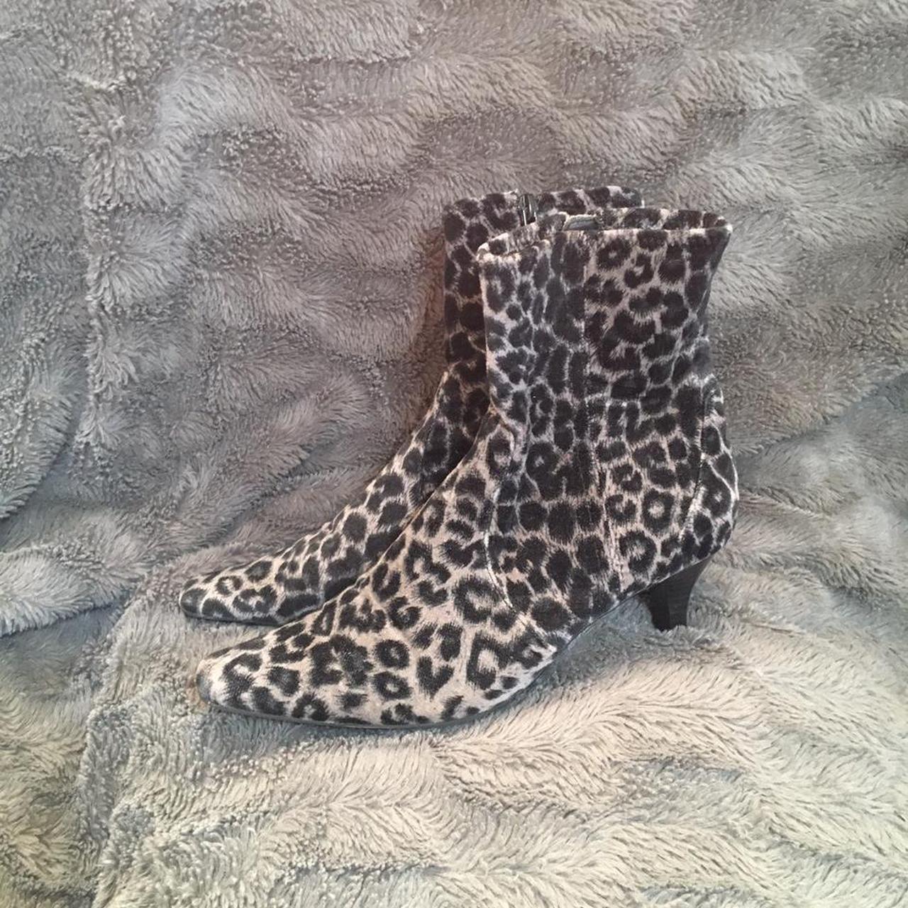 Leopard kitten heel clearance booties