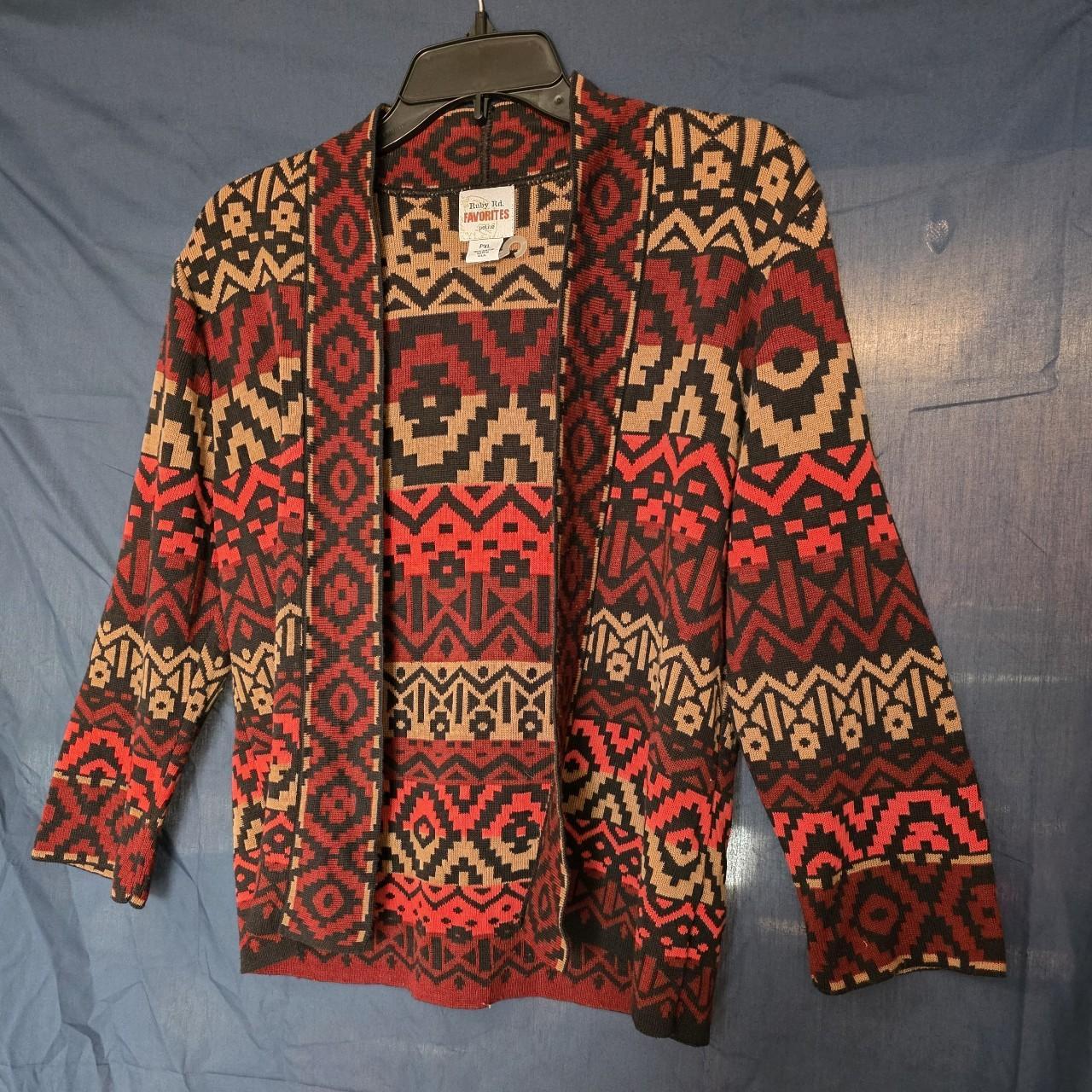 Ruby Rd. Women's Cardigan - Red/Multi - XL – Ruby… - image 2