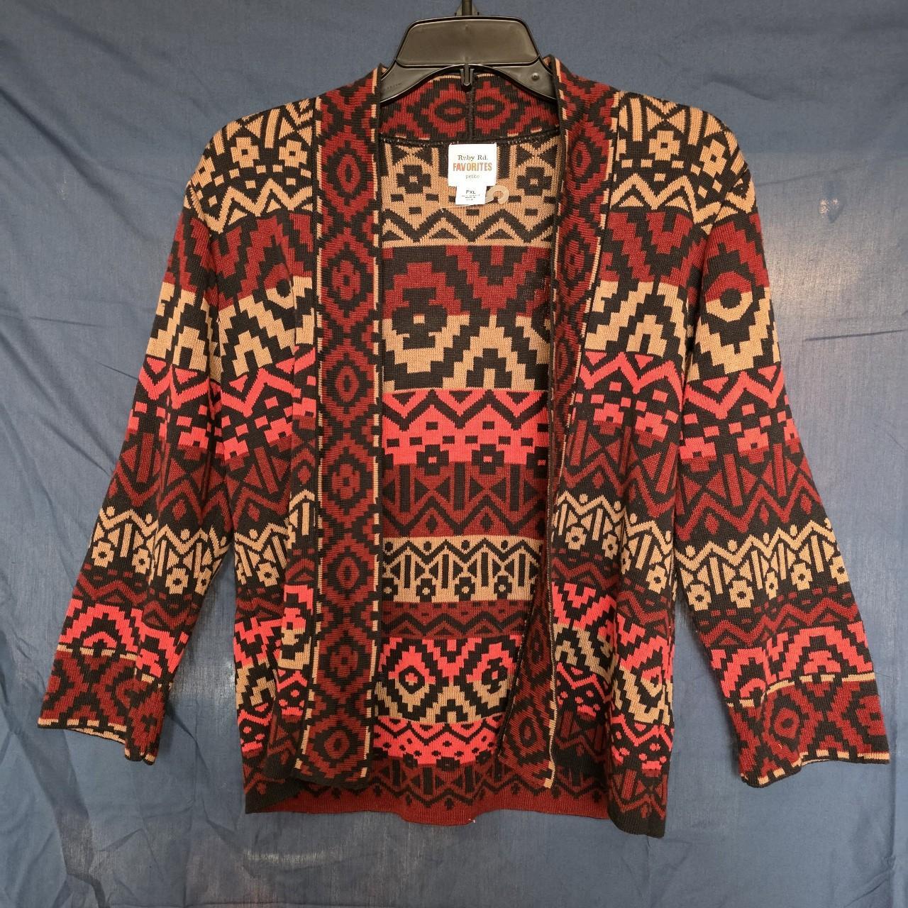 Ruby Rd. Women's Cardigan - Red/Multi - XL – Ruby… - image 1