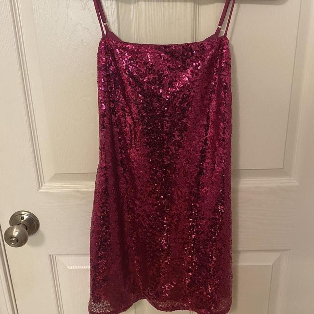 magenta hoco mini dress - Depop