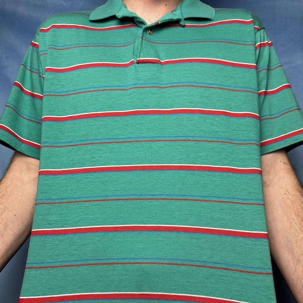vintage striped polo t-shirt collared dress... - Depop