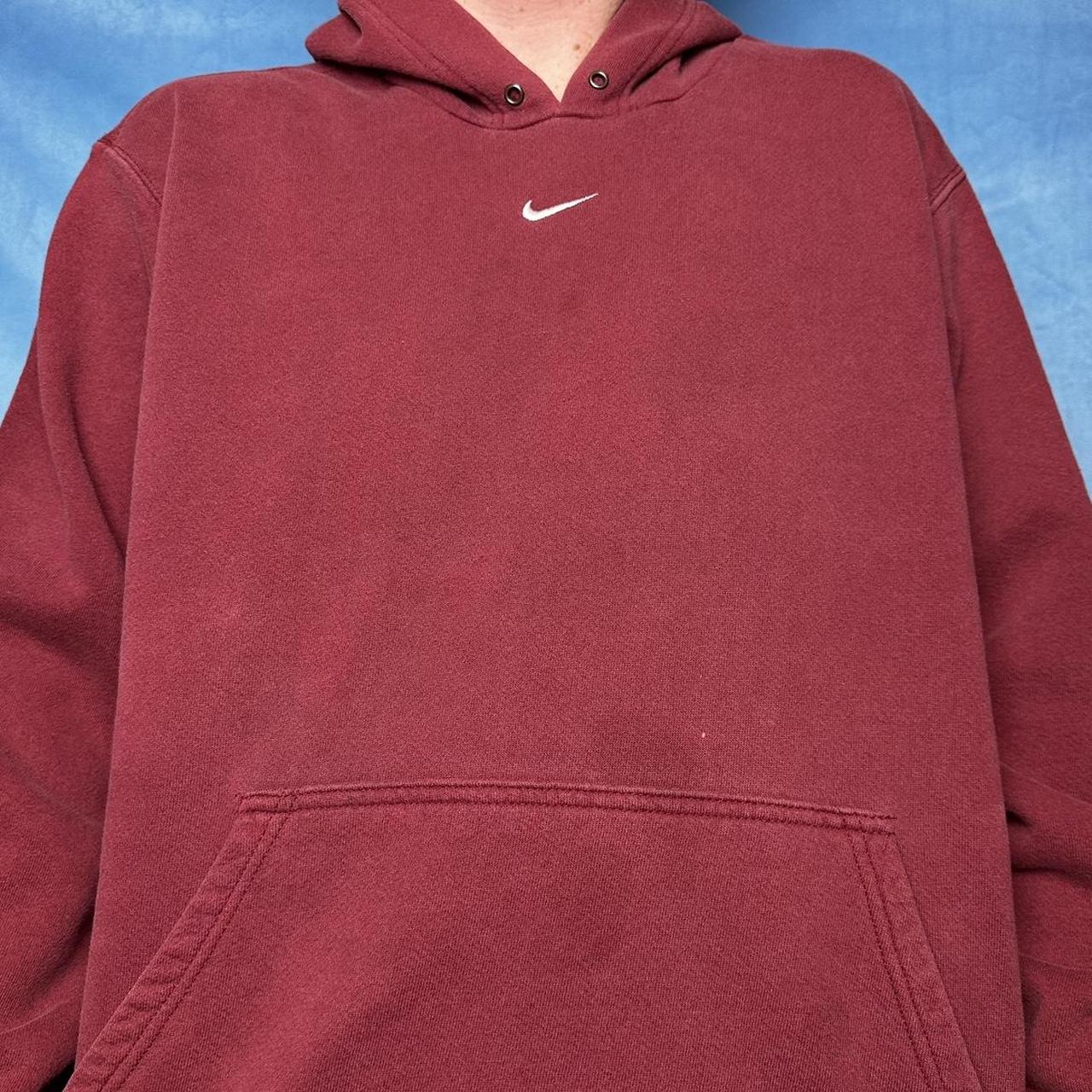 red nike hoodie with white checks