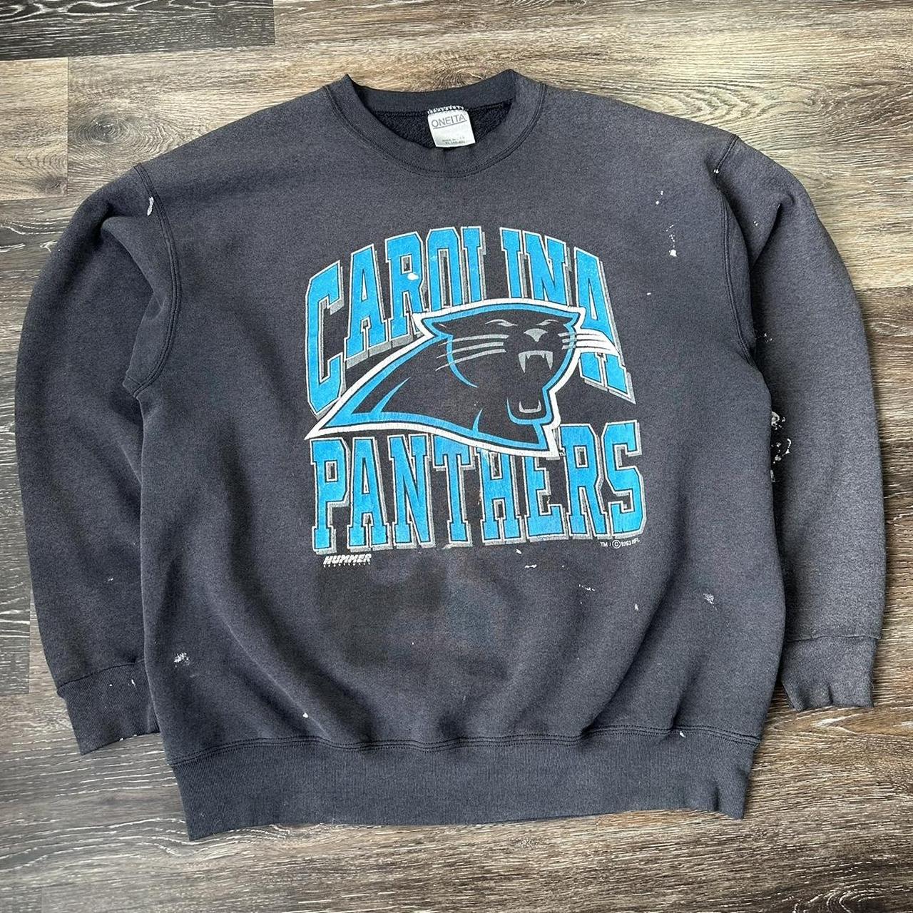 Vintage Y2K NFL Carolina Panthers Sweatshirt Faded - Depop
