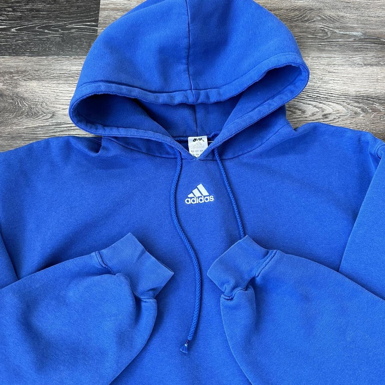 Adidas Men's Blue and White Hoodie | Depop