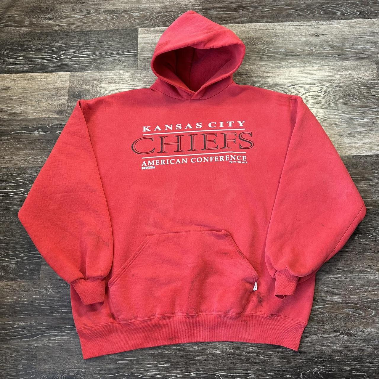 Russell Athletic Men's Red and Black Hoodie | Depop