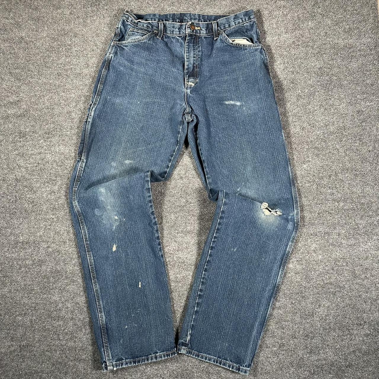 vintage blue dickies medium wash faded denim jeans... - Depop