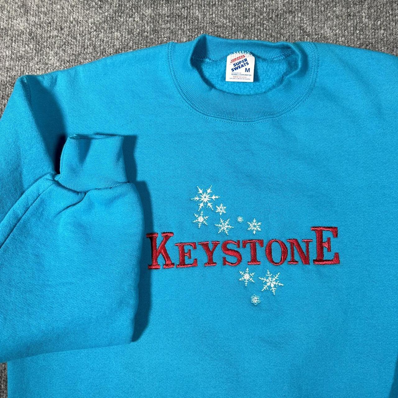 vintage keystone embroidered sweatshirt graphic... - Depop