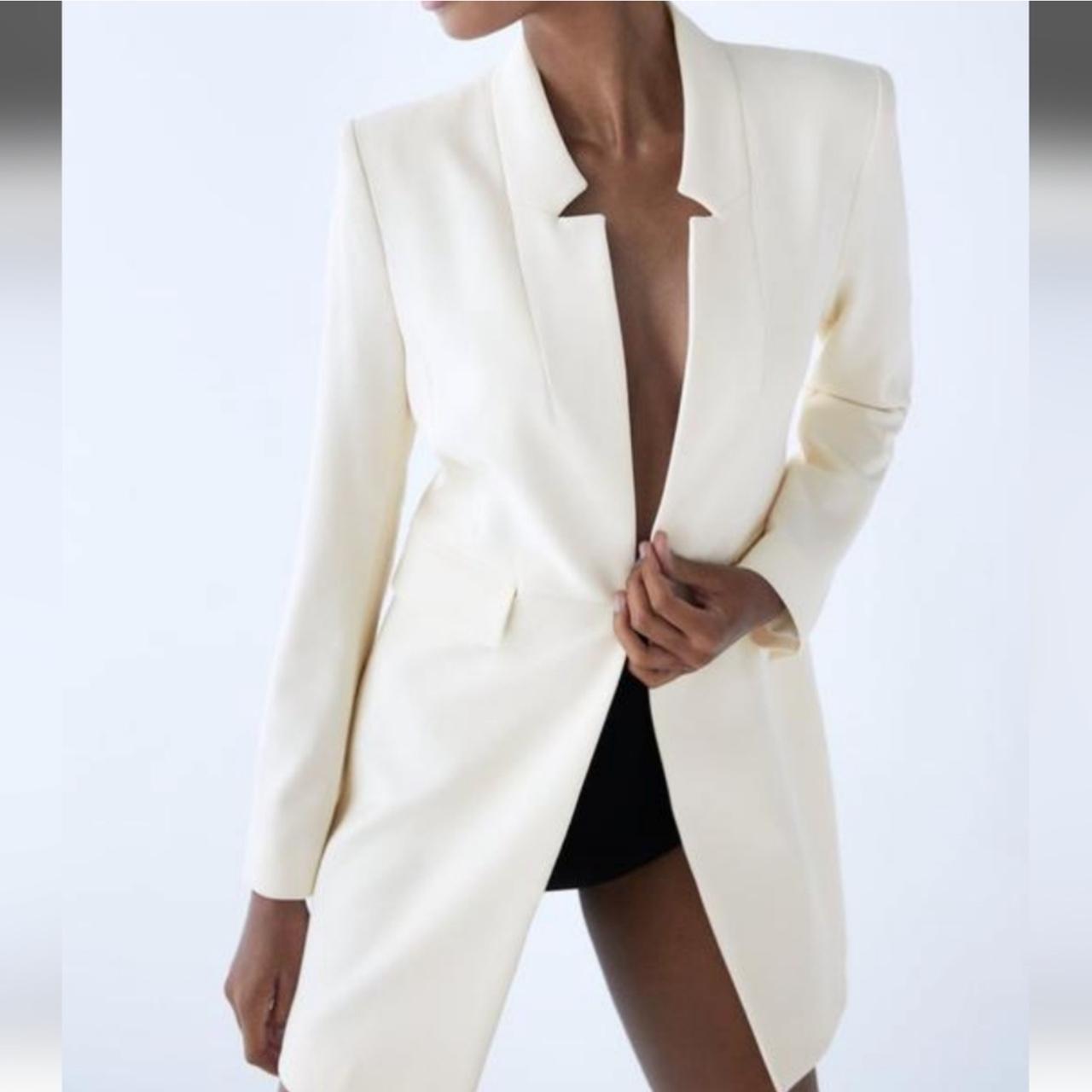 ZARA INVERTED LAPEL LONG vitavon BLAZER