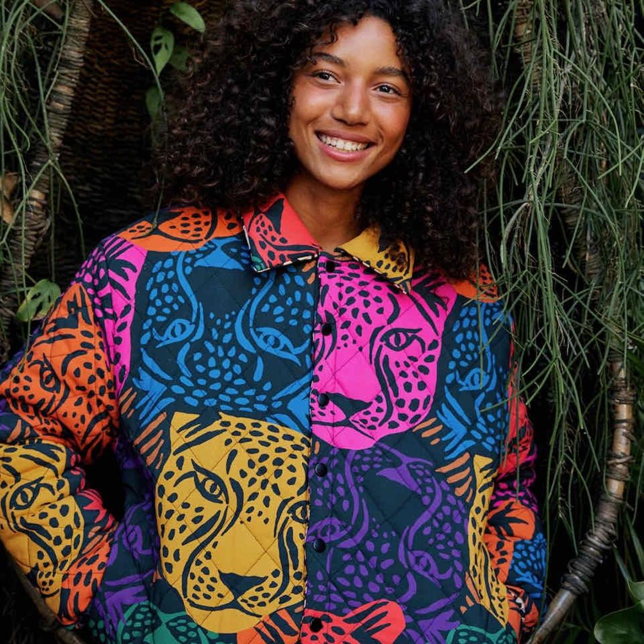 Farm Rio Midnight Leopards Puffer Jacket, a piece