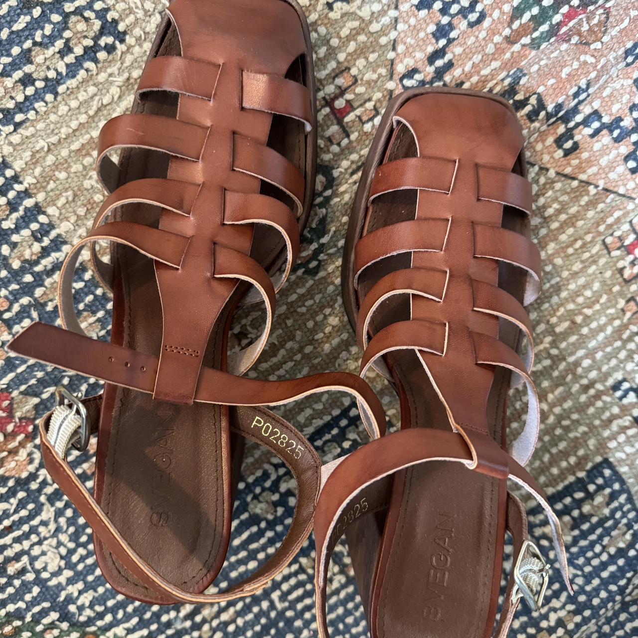 Alohas Rollers Brown Vegan Sandals Size 39 (US... - Depop