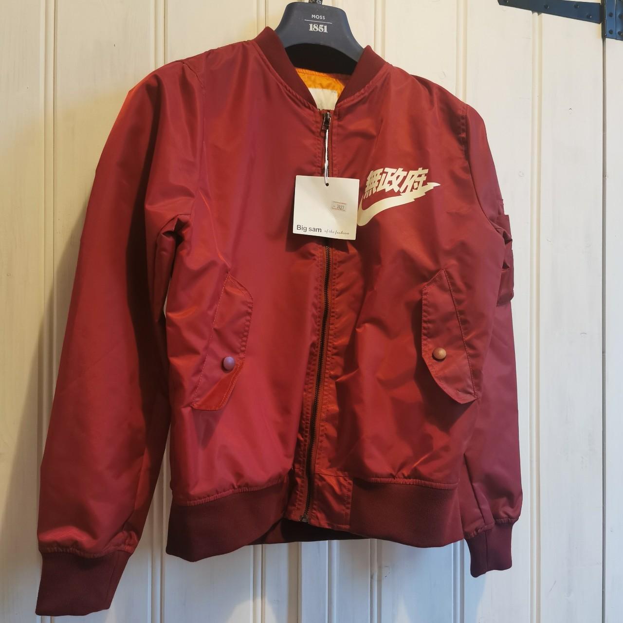 Big Sam X Nike Anarchy red bomber jacket in size. Depop