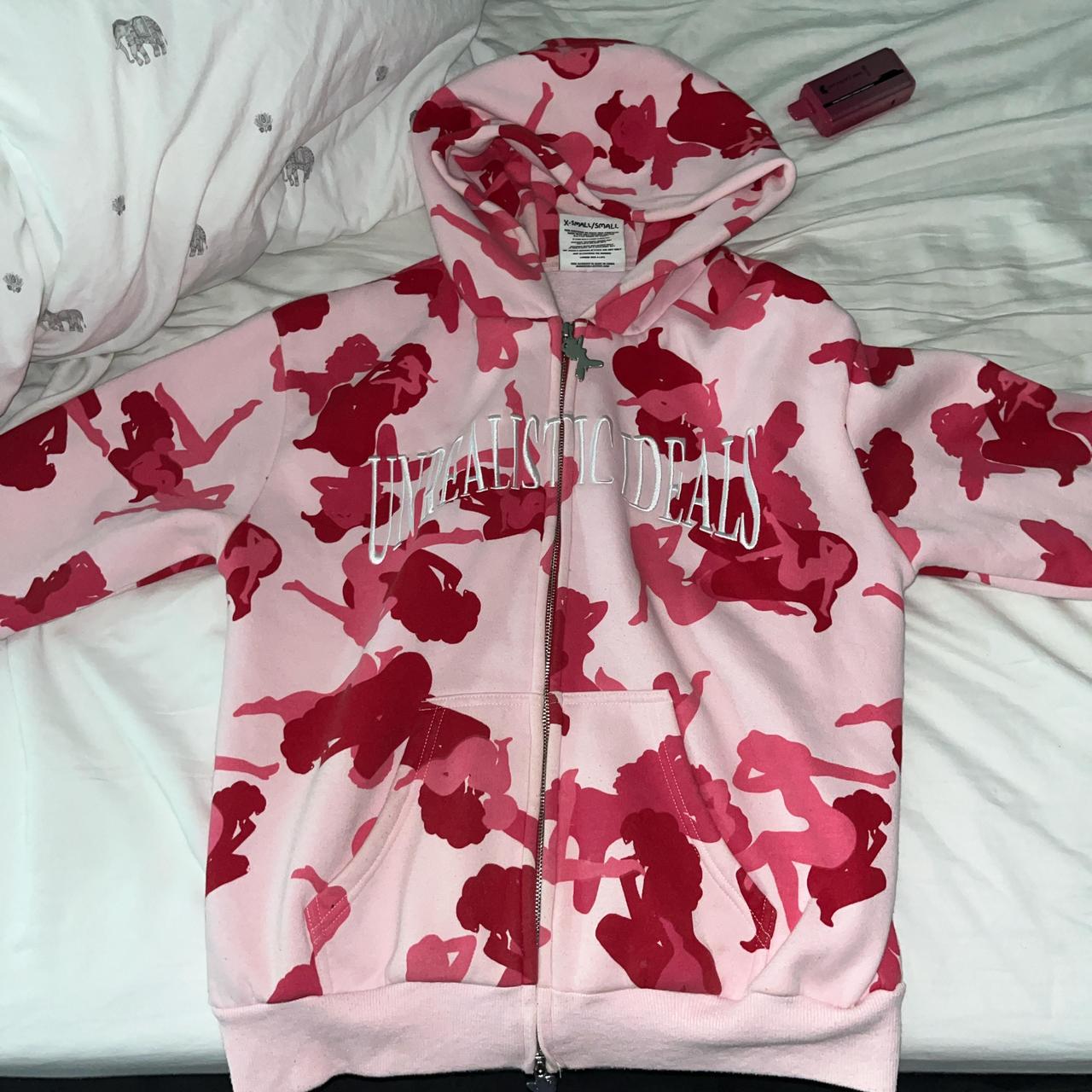 UNREALISTIC IDEAS ZIP HOODIE PINK CAMO💗, only worn a...