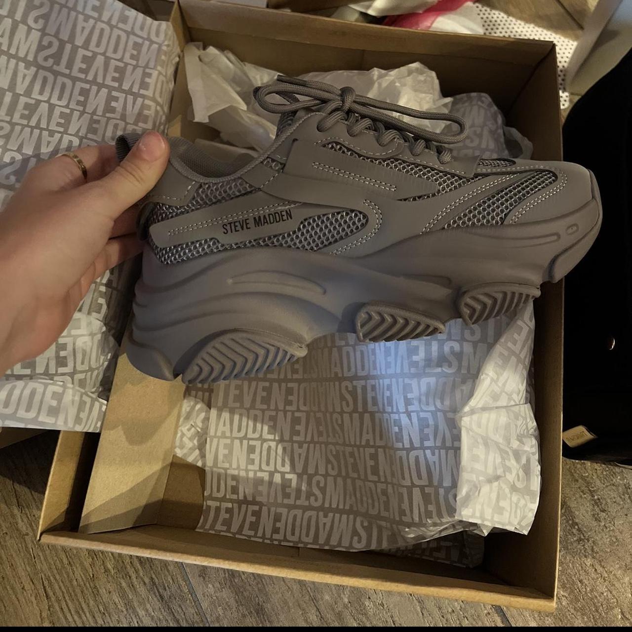 Steve Madden Possession Charcoal Platform Sneaker | Depop