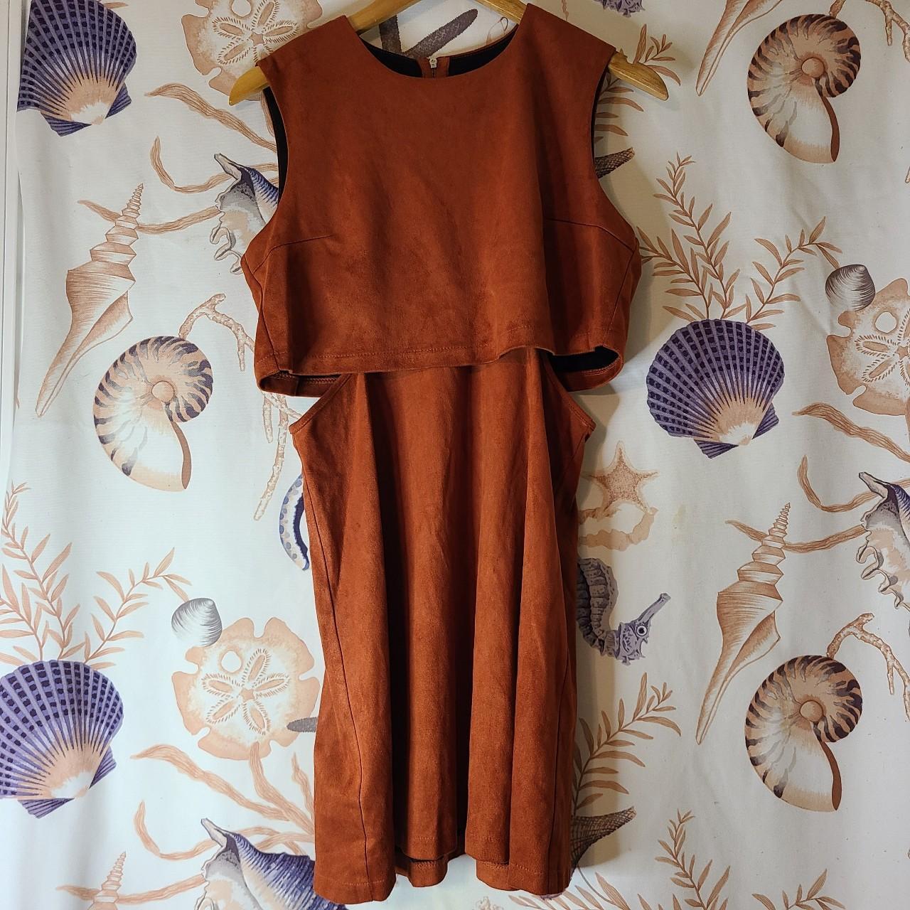 Burnt orange suede store dress