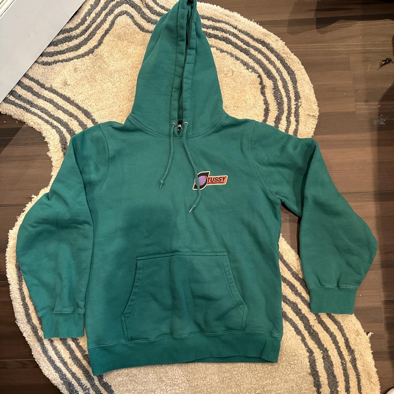 Stüssy international green hoodie size medium with... - Depop