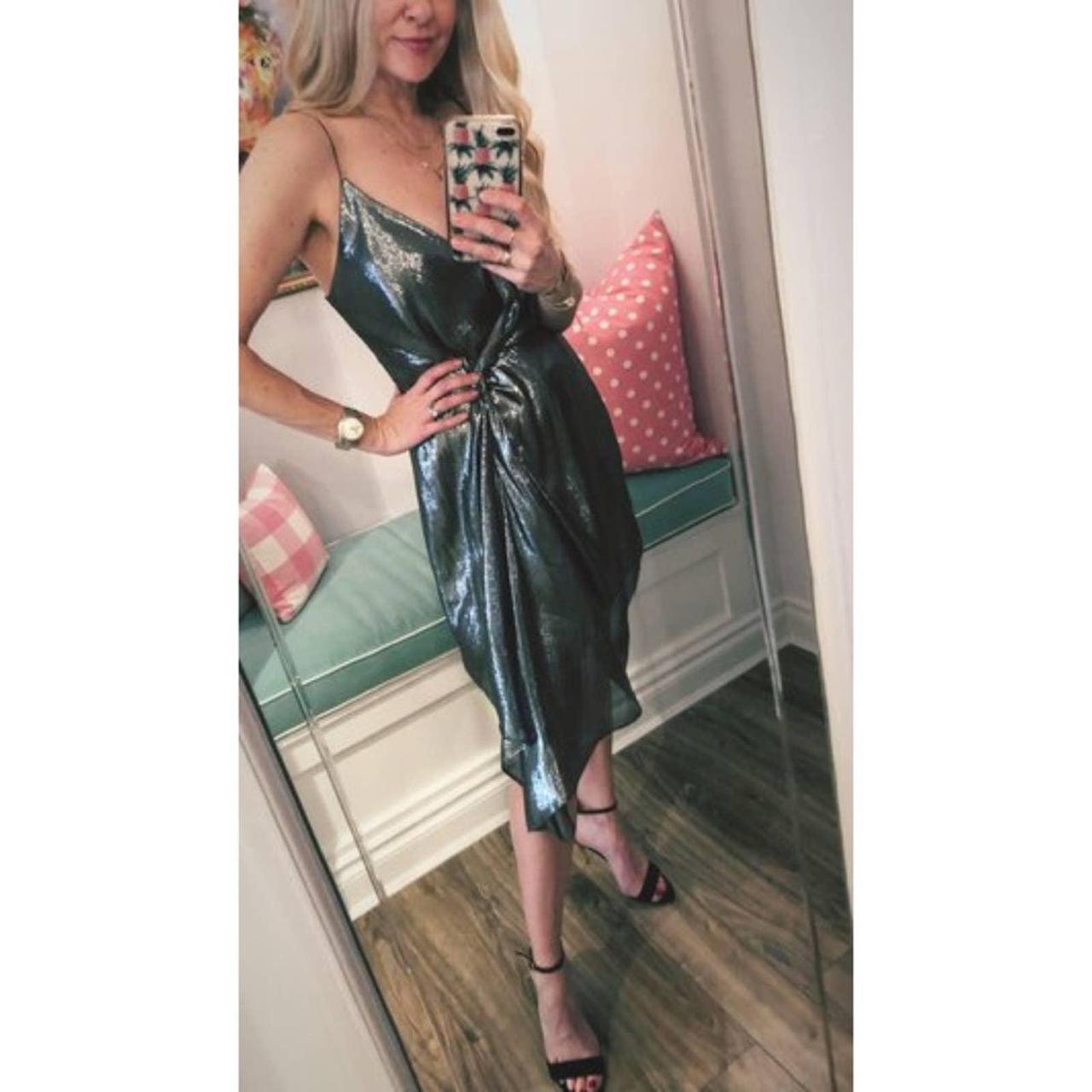 CAMI NYC silver metallic Tori cocktail dress XS, Size