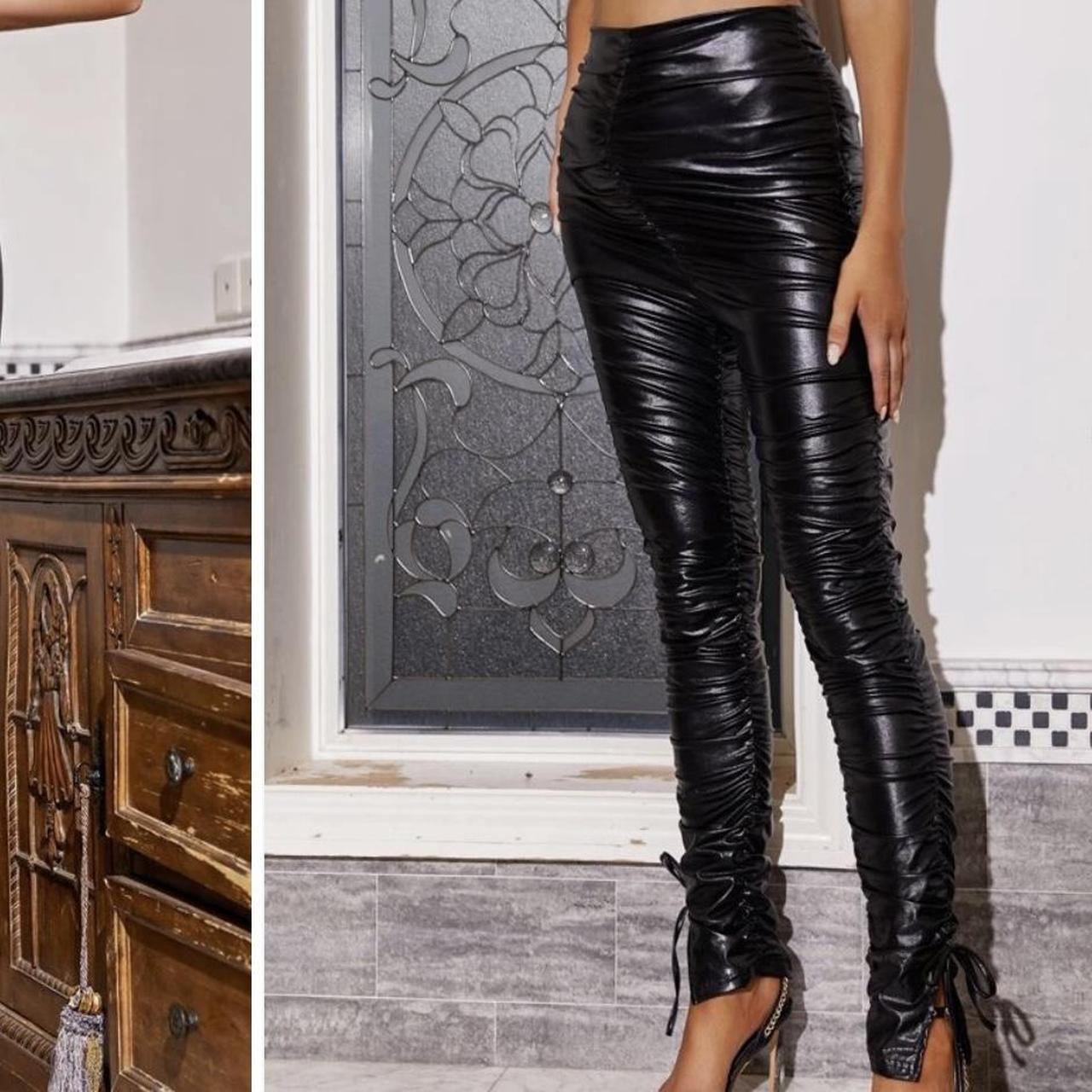 SHEIN High Waist PU Leather Skinny Pants | SHEIN USA