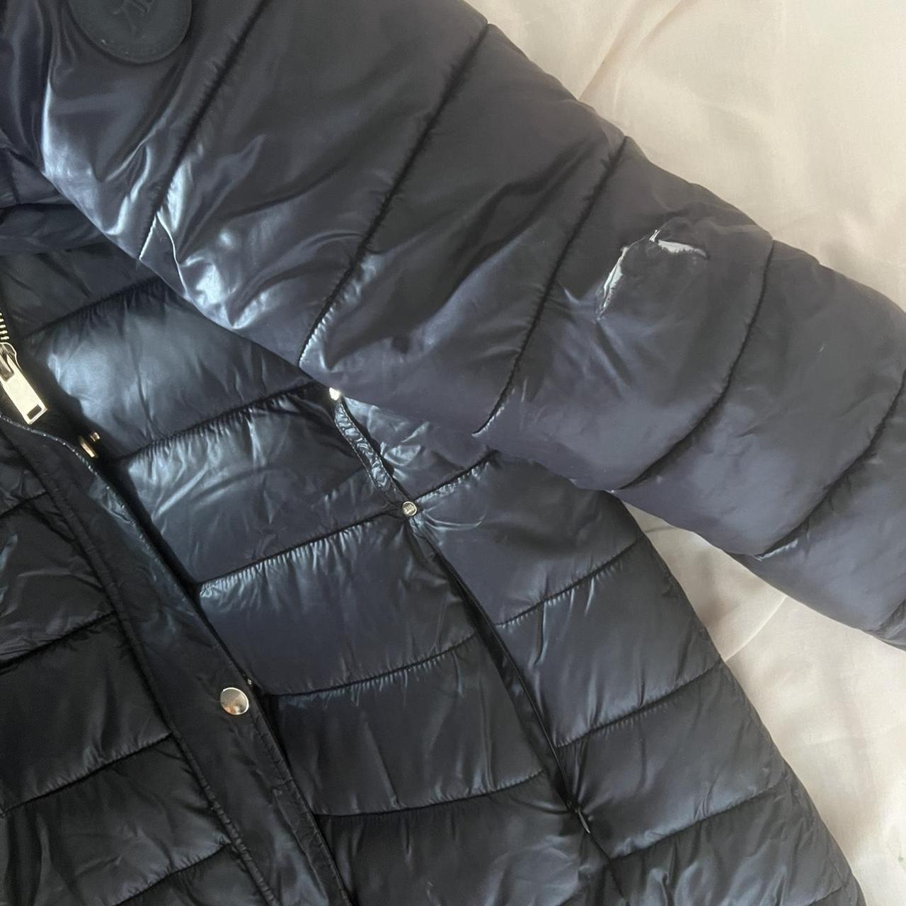 River island long black coat. Does have a small rip... Depop