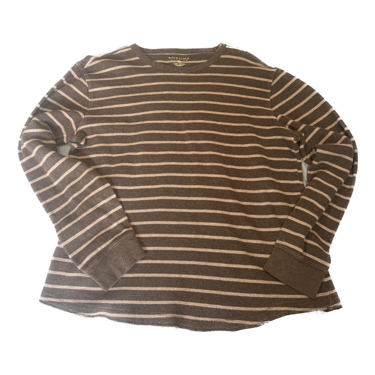 brown striped long sleeve. great for colder weather... - Depop