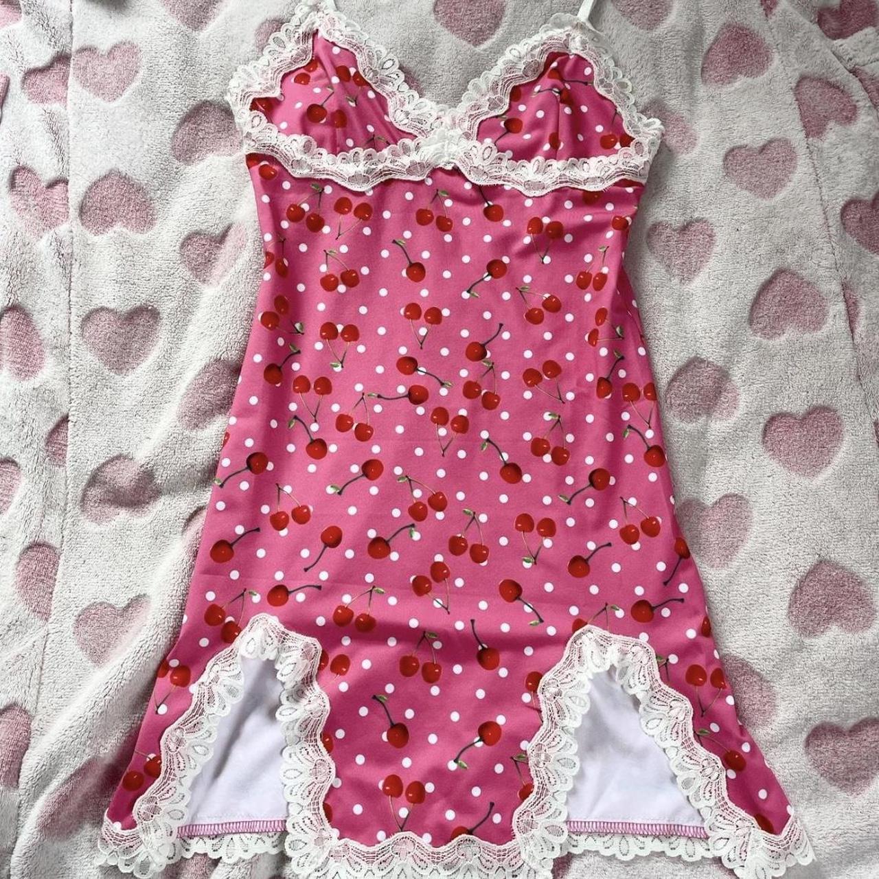 cute cherry mini dress! ♡ never worn apart from... - Depop
