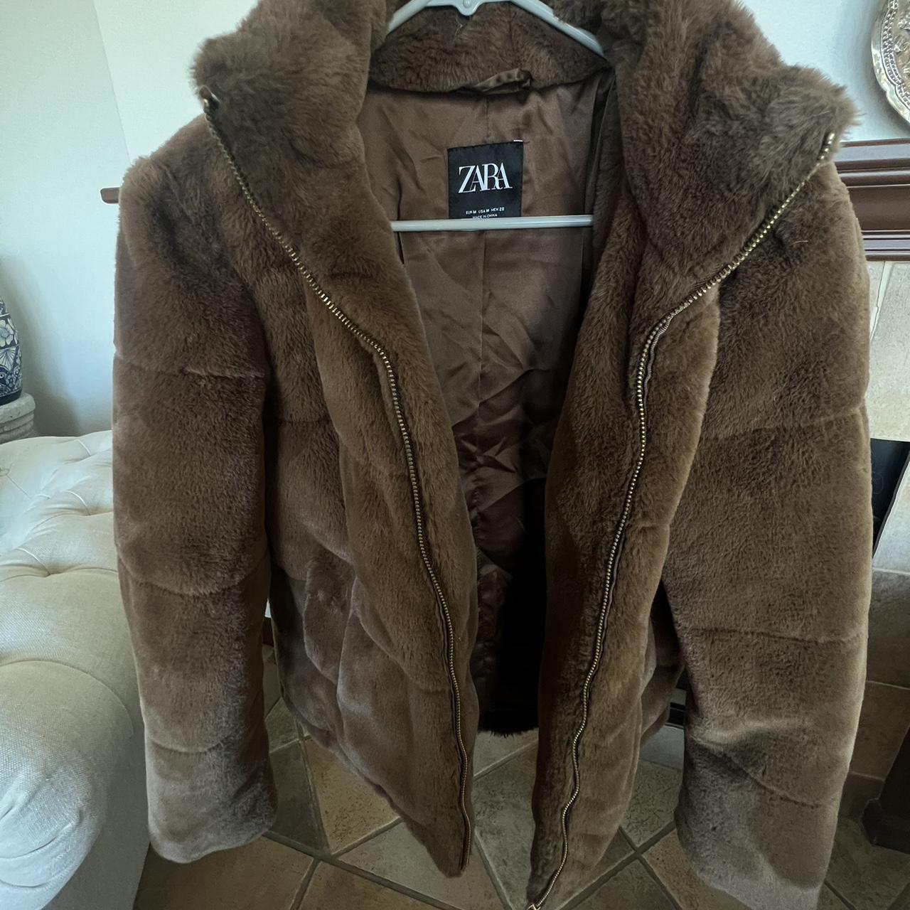 Brown Teddy Bear Zara Jacket SIZE MEDIUM - Depop