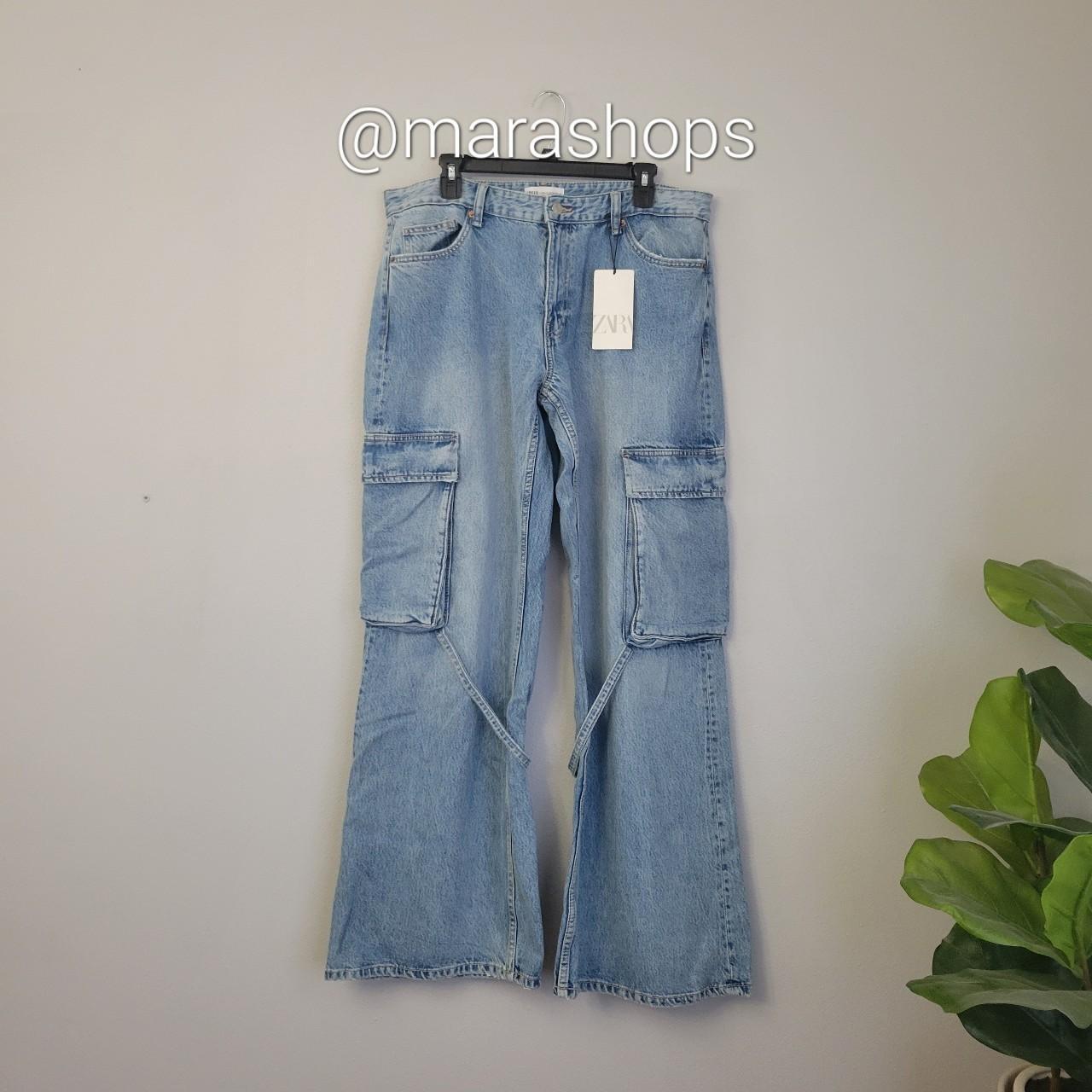Zara Mid-Rise Trf Cargo Jeans NEW WITH - Depop