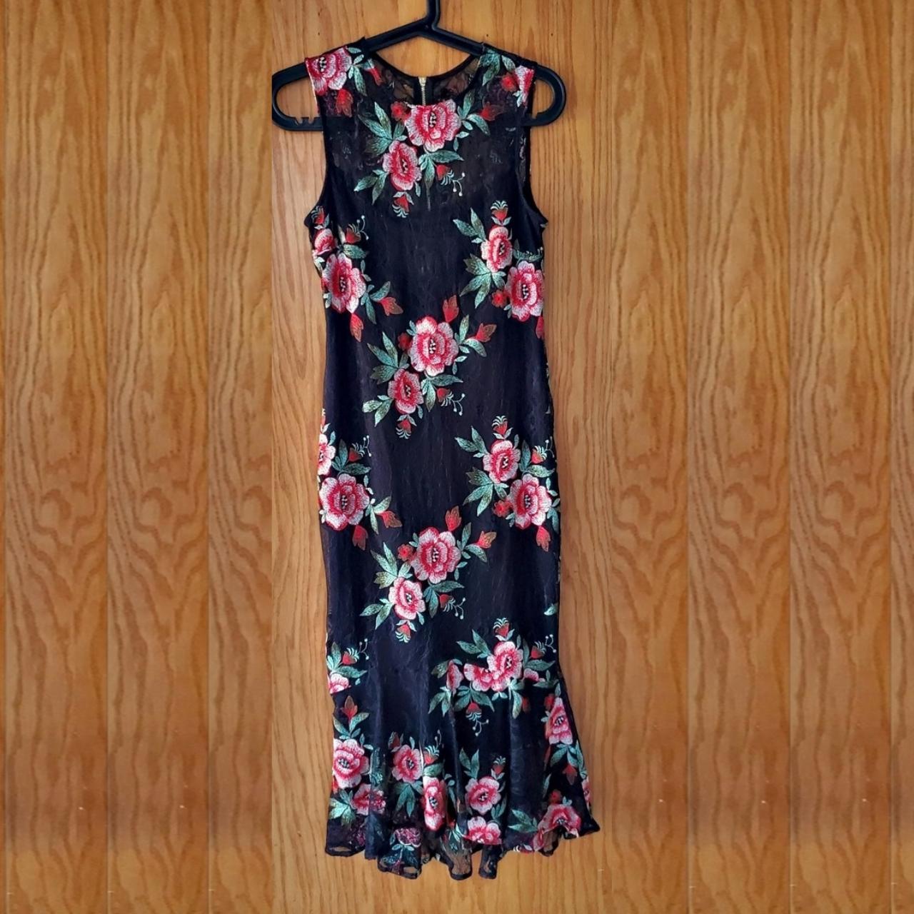 Calvin klein embroidered floral dress best sale