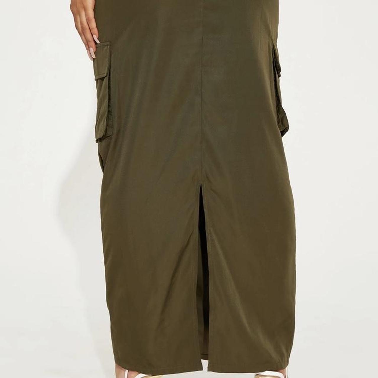 Fashion Nova Women's Khaki Skirt Depop