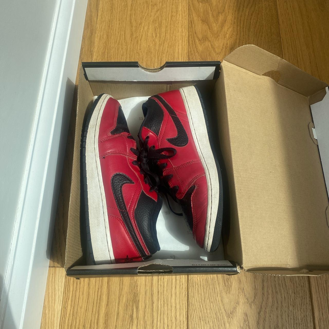 low jordans red and black