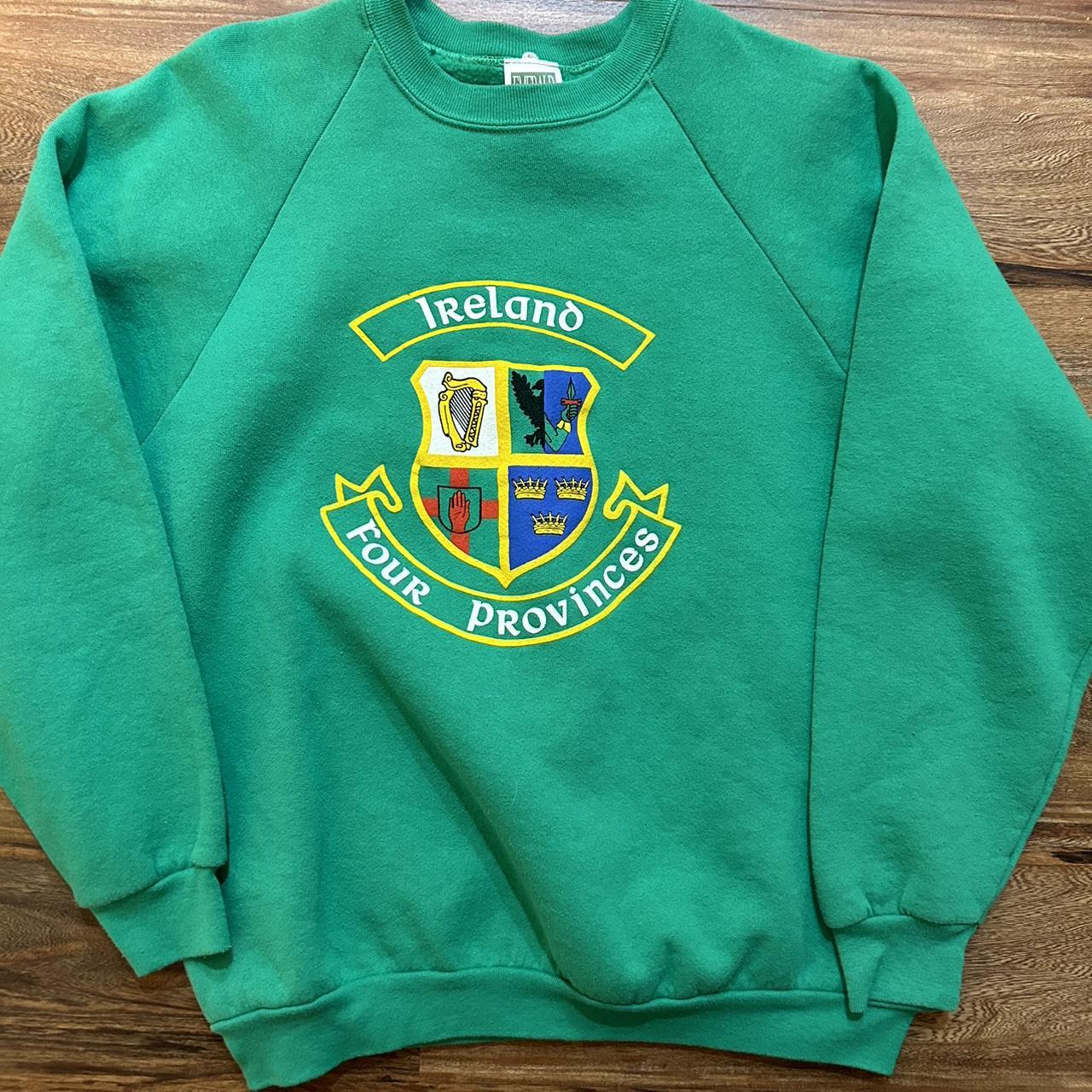 Vintage 90s Ireland Four Provinces Green Sweatshirt... - Depop