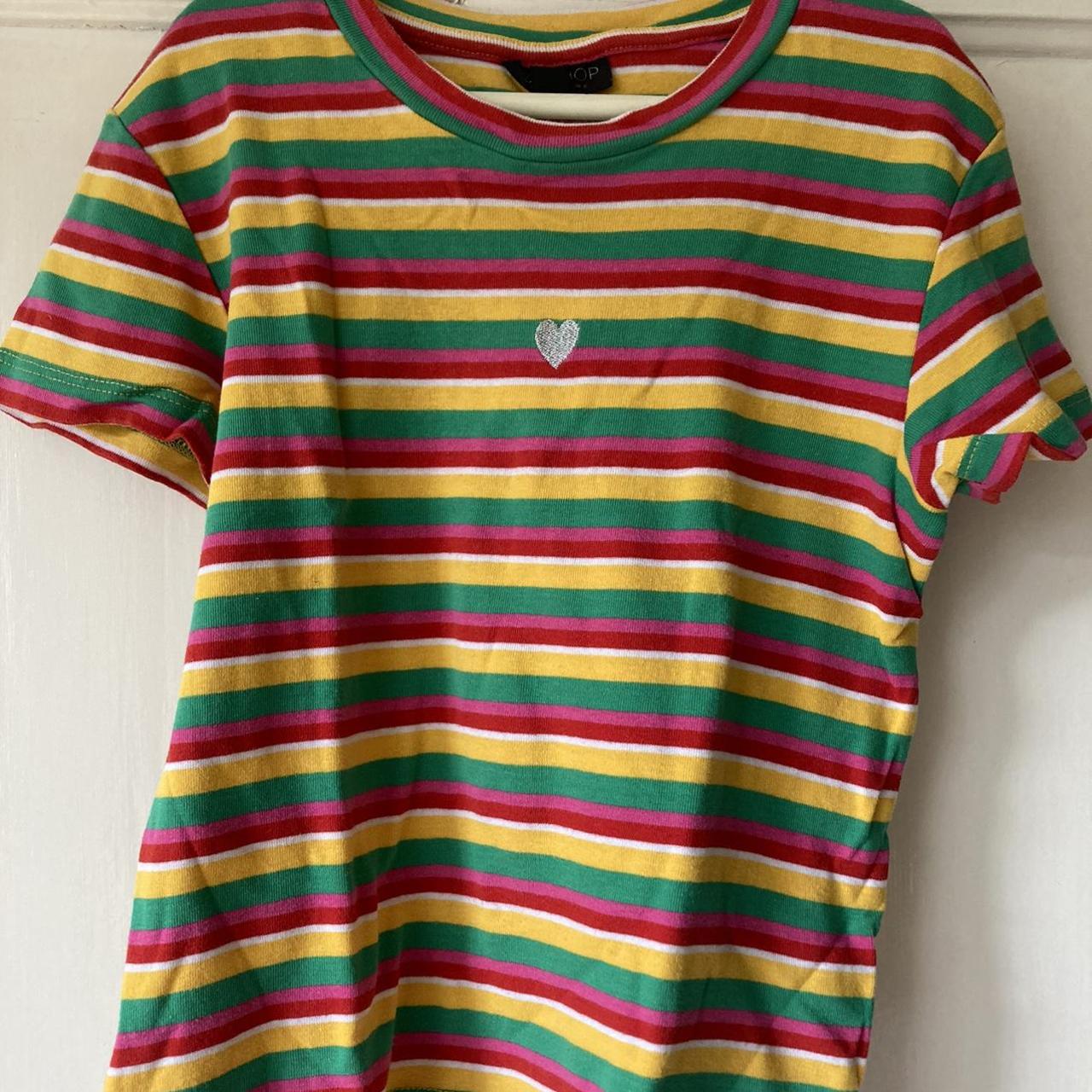 Multi coloured striped outlet t shirt