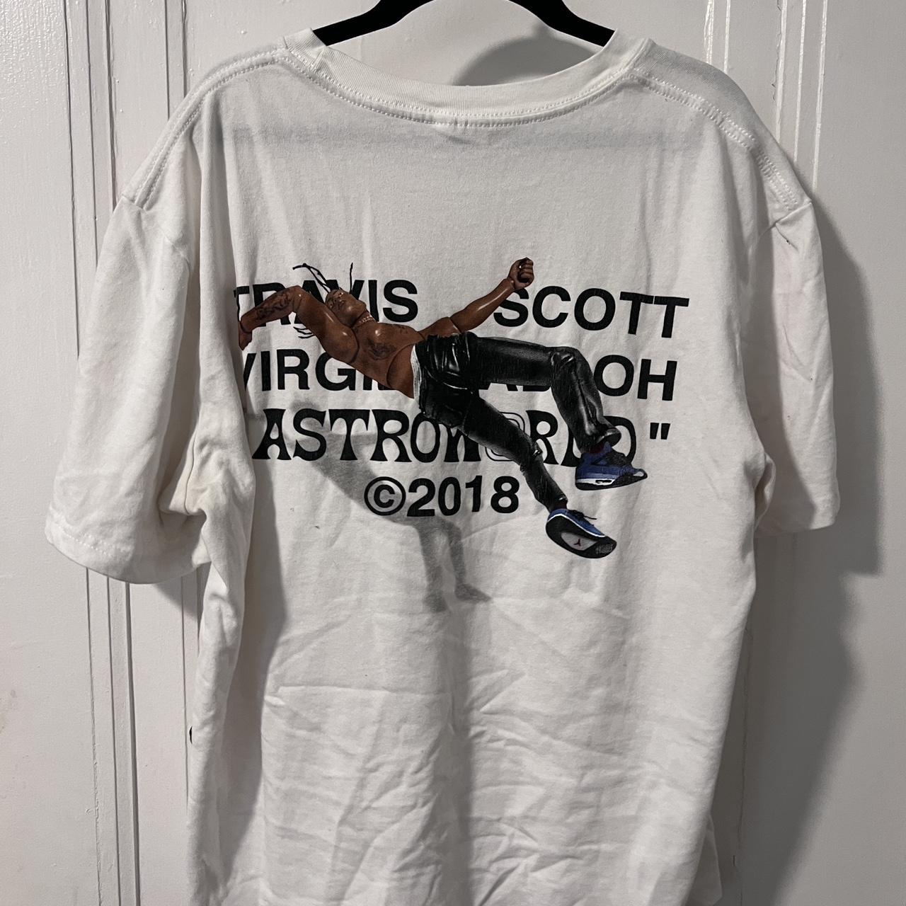 Travis Scott Men's White and Blue T-shirt