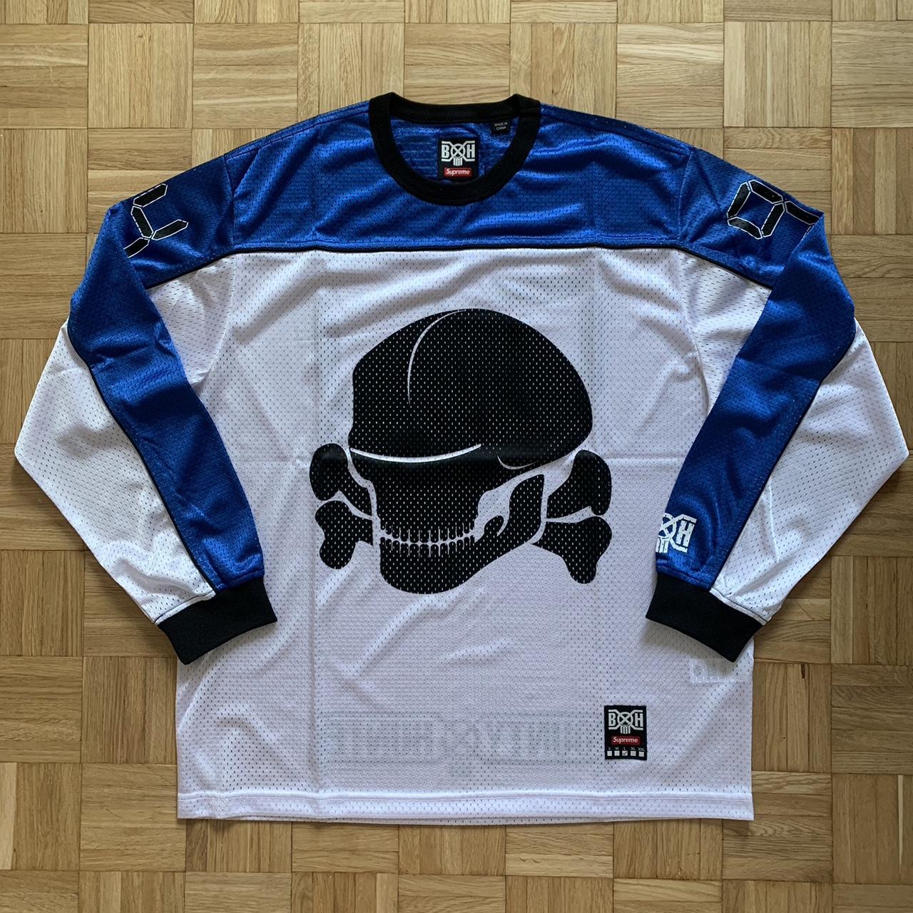 Supreme Bounty Hunter Mesh Moto Hockey Jersey size... - Depop