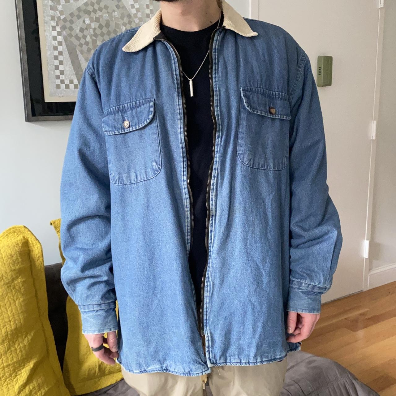 Vintage denim jacket with corduroy collar. Great... - Depop