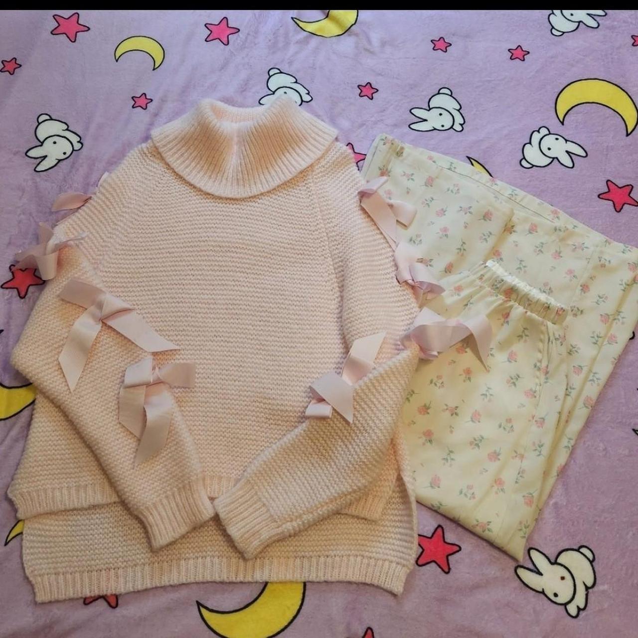 Swan Kiss Pastel Knit sweater pants set ⭐️From... - Depop