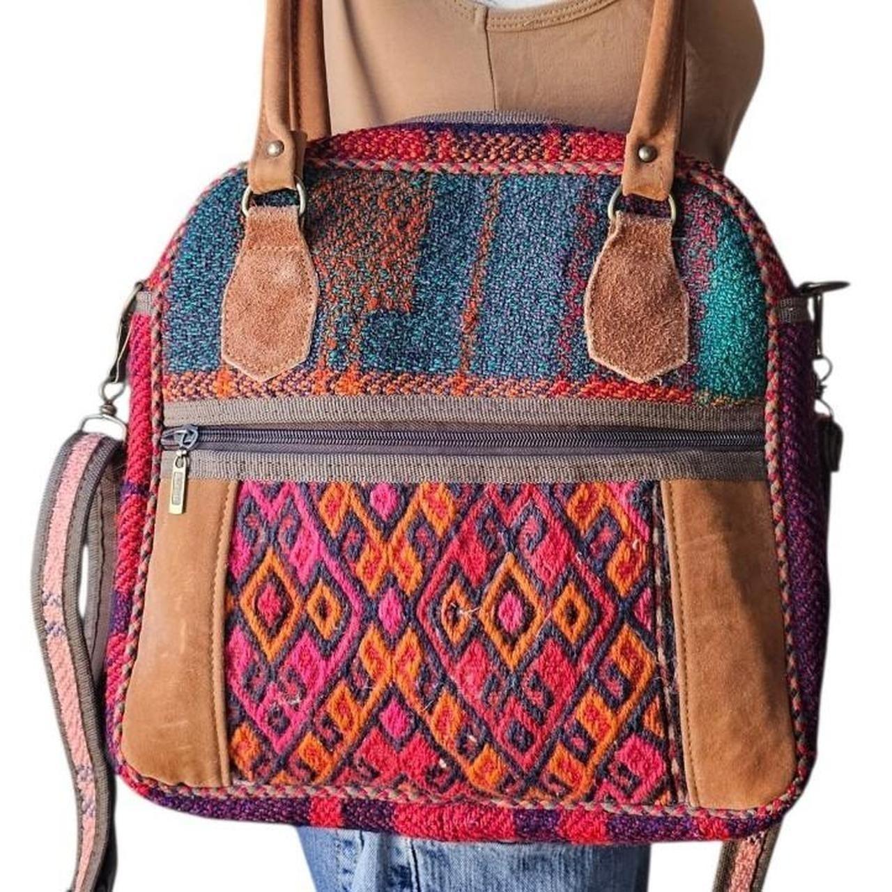 Women's Bag - Brown/Multi – Patchwork Tapestry Cr… - image 7