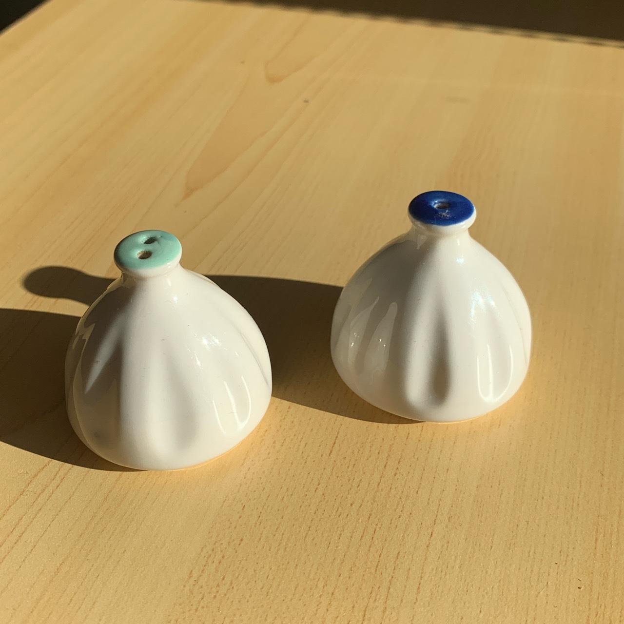 Anthropologie dumpling shaped salt and pepper shaker... Depop