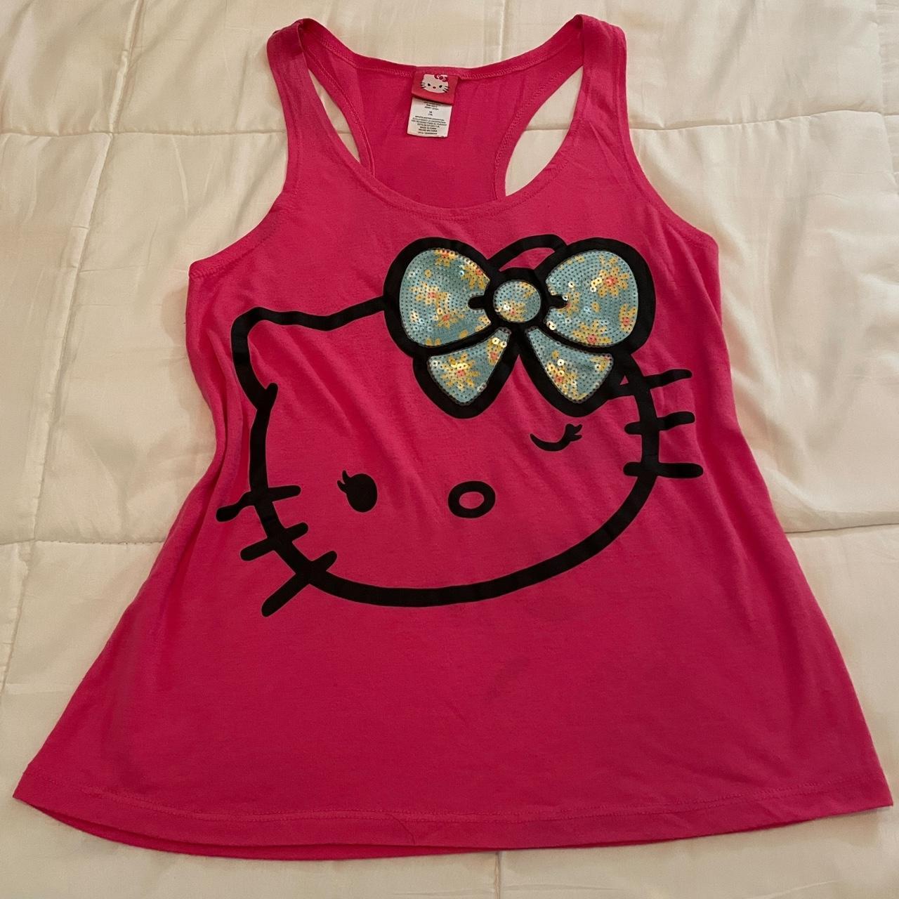 PINK HELLO KITTY SLEEVELESS SHIRT ☆ woman’s M ☆... - Depop