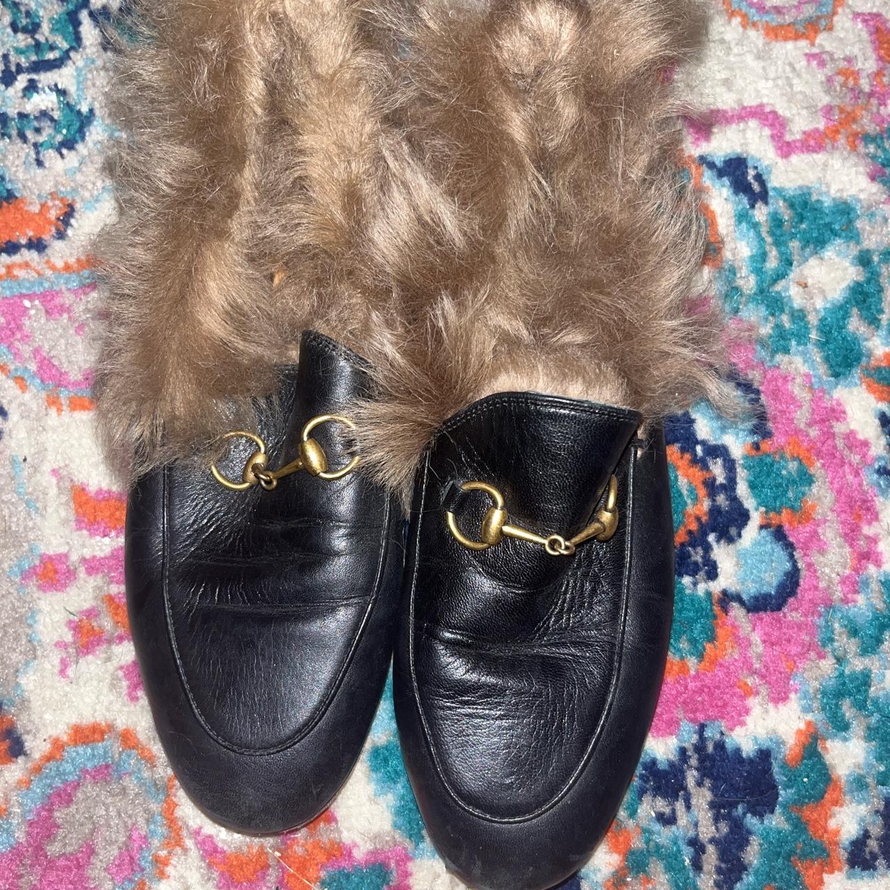 Gucci Princetown Fur Lined Mule + Gucci box🍹🤎 real... - Depop