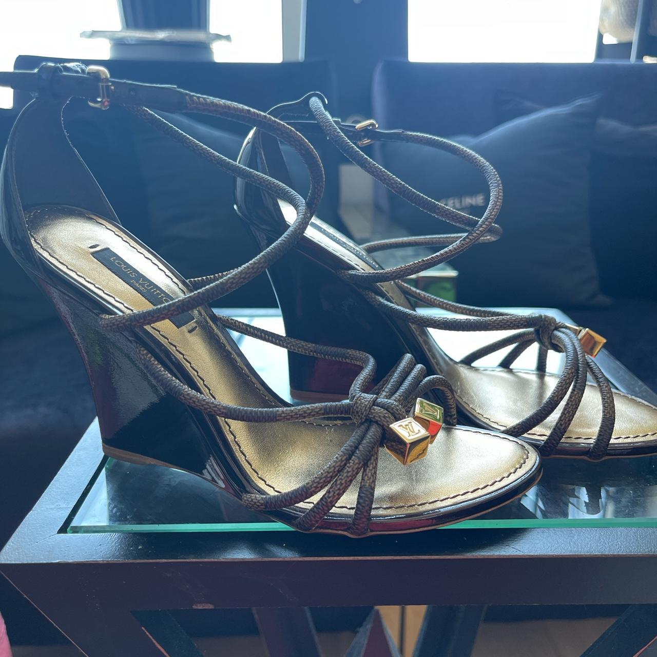 Louis Vuitton women's sandal. AUTHENTIC. SIZE 6.5. - Depop