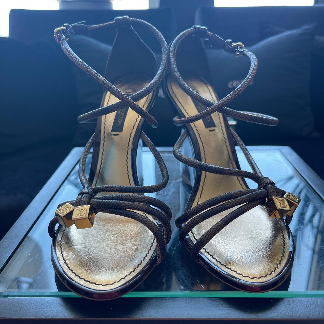 Beautiful authentic Louis Vuitton wedge sandals. - Depop