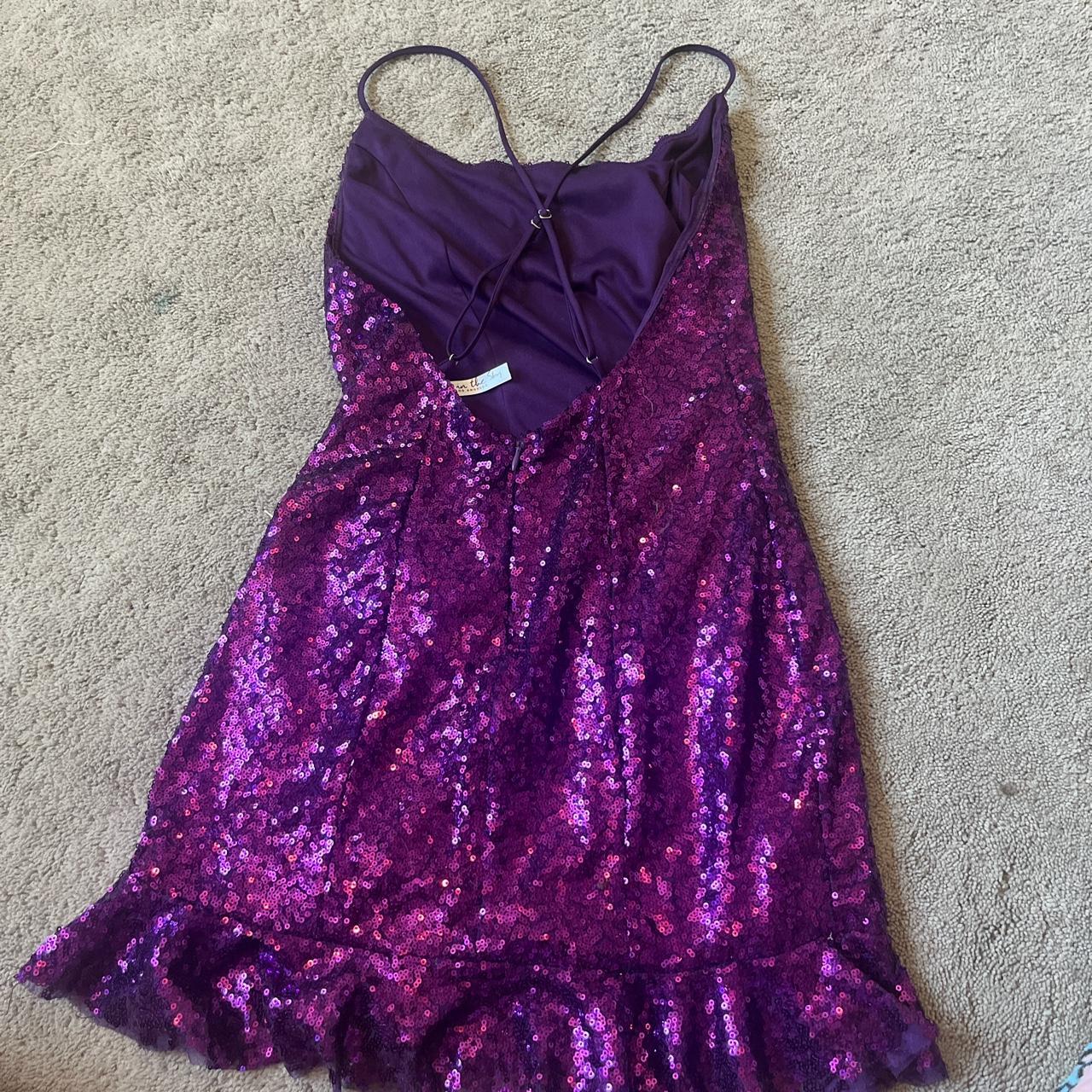 Lucy in the sky purple sequin dress. Only worn once,... - Depop