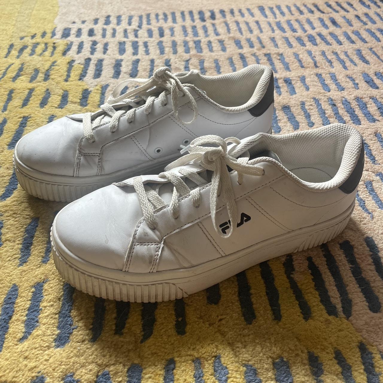 Fila white platform trainers best sale