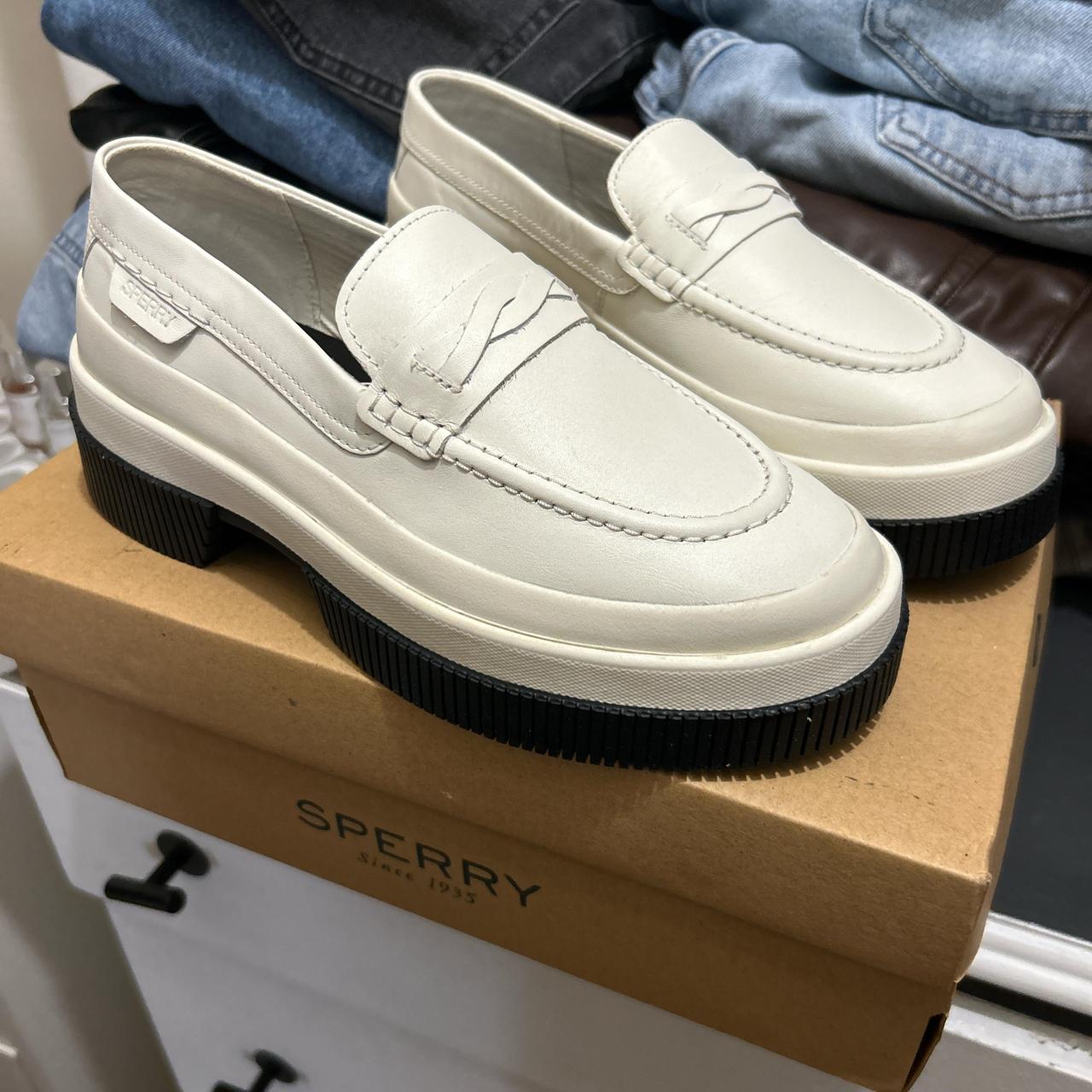 Sperry white loafers fashion